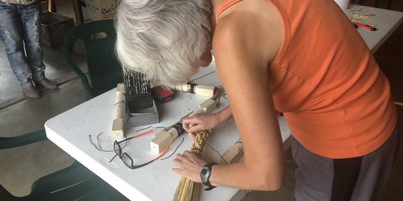 Broom-making is just one of the hands-on demonstrations of old-time skills planned.